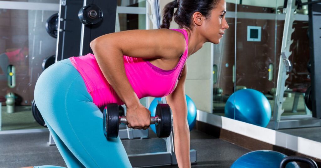 Pull exercises with dumbbells